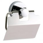 Super Suction “Axis” Chrome / Black Toilet Roll Holder