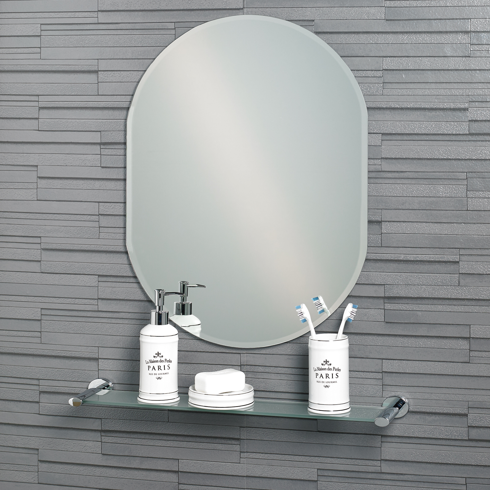Frameless Oval Bevelled Edge, Small Bathroom Wall Mirrors Uk