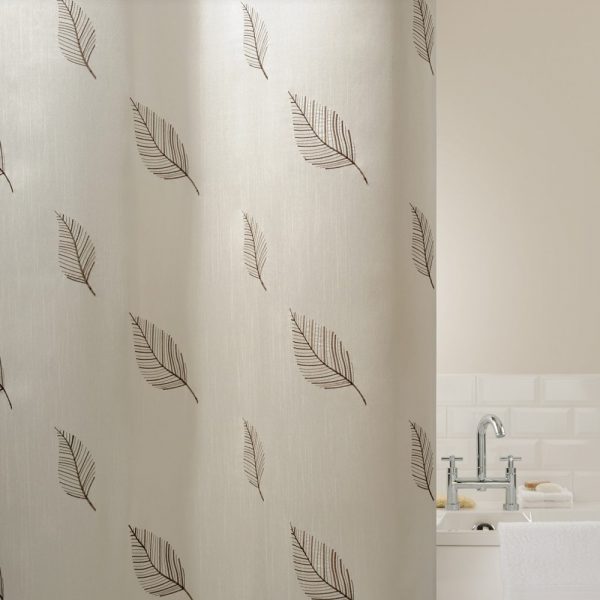 100% Polyester “Natura” Embroidered Shower Curtain