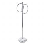 Free Standing Chrome & White “Opera” Double Towel Ring Holder