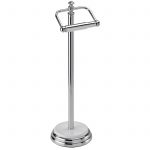 Free Standing Chrome & White “Opera” Toilet Roll Holder