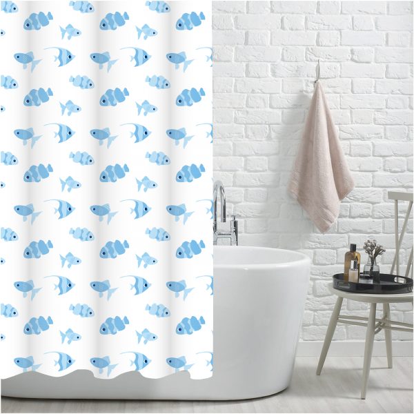 100% Polyester “Snapper” Printed Fish Design Shower Curtain