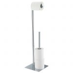 Free Standing Chrome “Stamford” Toilet Roll Holder & Spare Toilet Roll Holder Combo