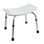 White Safety Shower Stool with Adjustable Legs for Elderly / Disabled