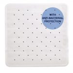 White Rubber Antibacterial Anti / Non Slip Shower Mat