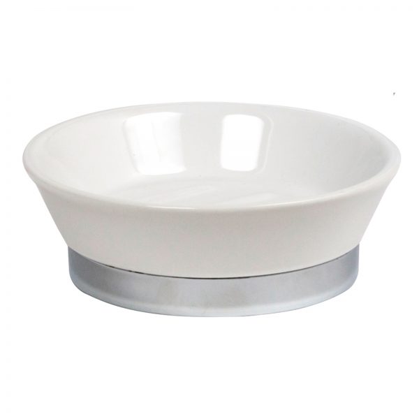 White Ceramic “Chatsworth” Soap Dish