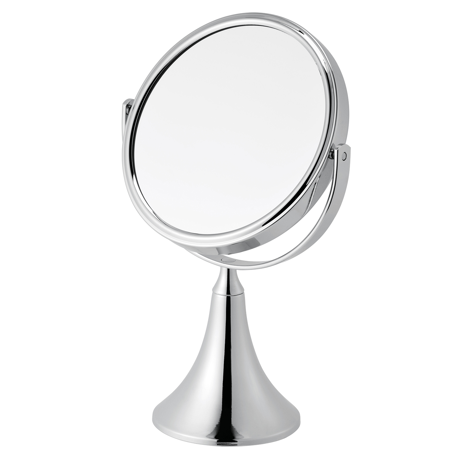 Magnifying bathroom mirror on stand discount