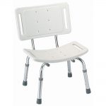 White Safety Shower Chair with Adjustable Legs for Elderly / Disabled