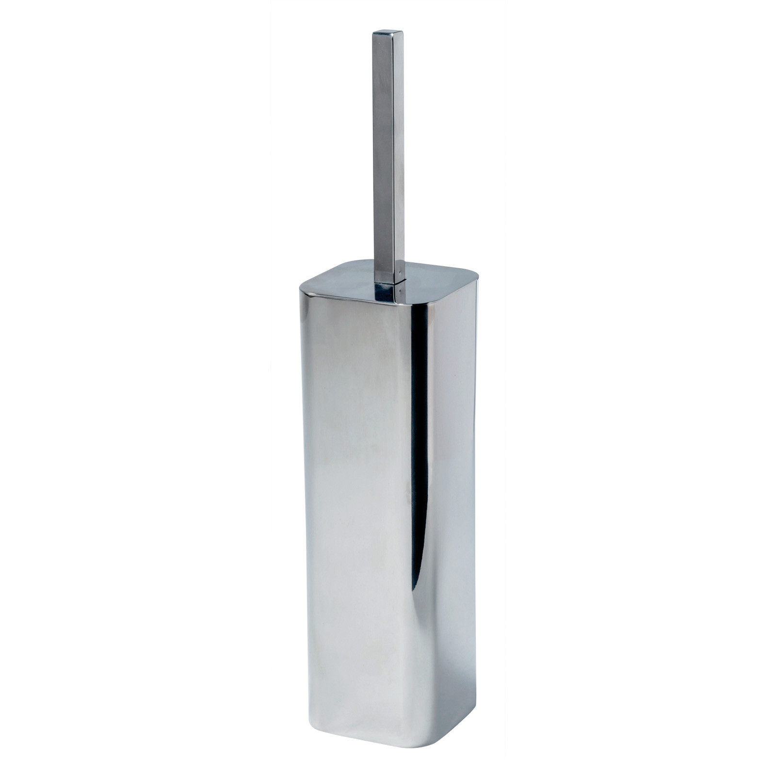 mirrored toilet brush holder