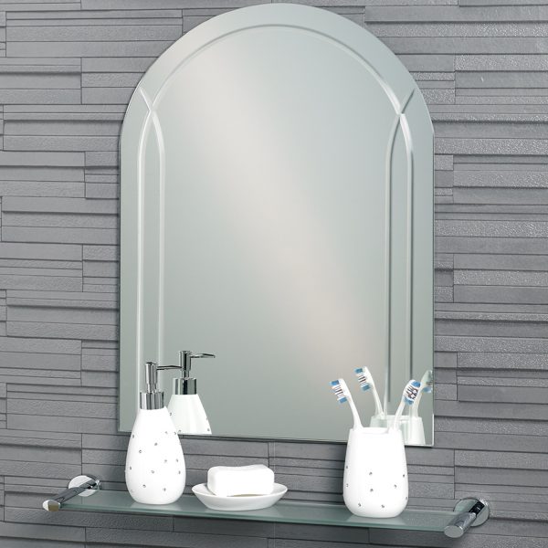 Frameless Diamond Cut Arch “Soho” Bathroom Mirror 60x45cm