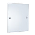 Frameless Rectangular Chrome Glass Bevelled Edge “Trinity” Bathroom Mirror 50x40cm