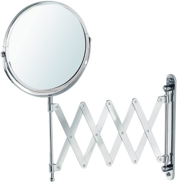 Wall Mounted Chrome Extendable Mundo Shaving Mirror
