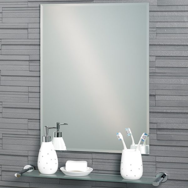 Frameless Rectangular Bevelled Edge Small  “Fairmont” Bathroom Mirror