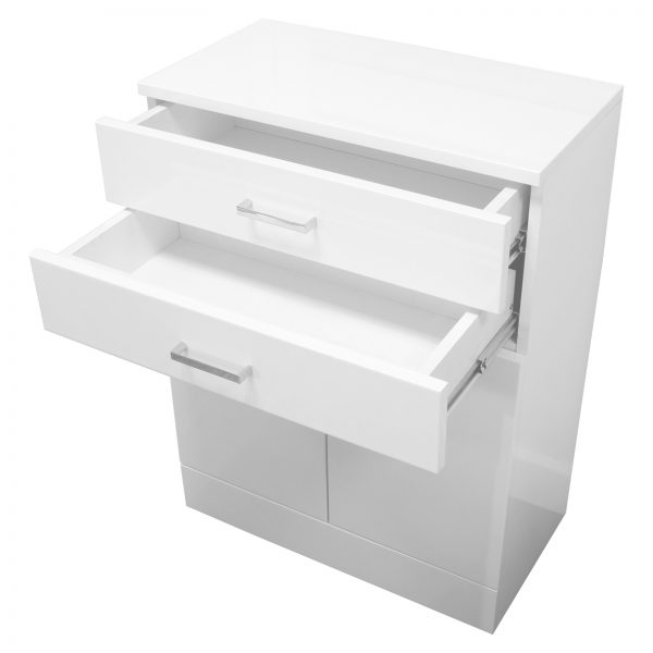 High Gloss White Trento Bathroom Cabinet with Soft Close Double Doors