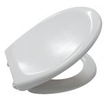 Soft Close White Plastic “Solo” Toilet Seat, Single Button Quick Release Seat