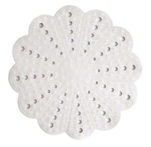 White “Petal” Rubber Anti / Non Slip Shower Mat (54cm x 54cm)