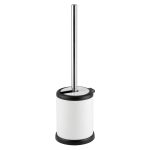 Aero Stainless Steel Toilet Brush & Holder, White Finish