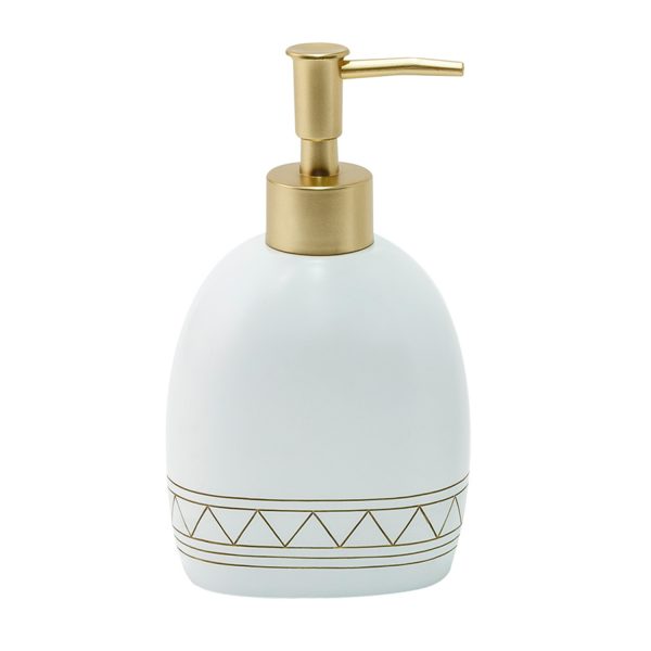 Aztec Liquid Soap Dispenser White/Satin Gold