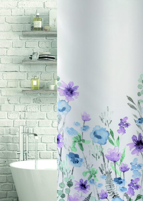 Jardenia Polyester Shower Curtain Blue/Purple