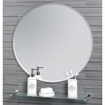 Round Bathroom Mirror Wall Mounted Bevelled Edge Frameless Modern 60cm Diameter