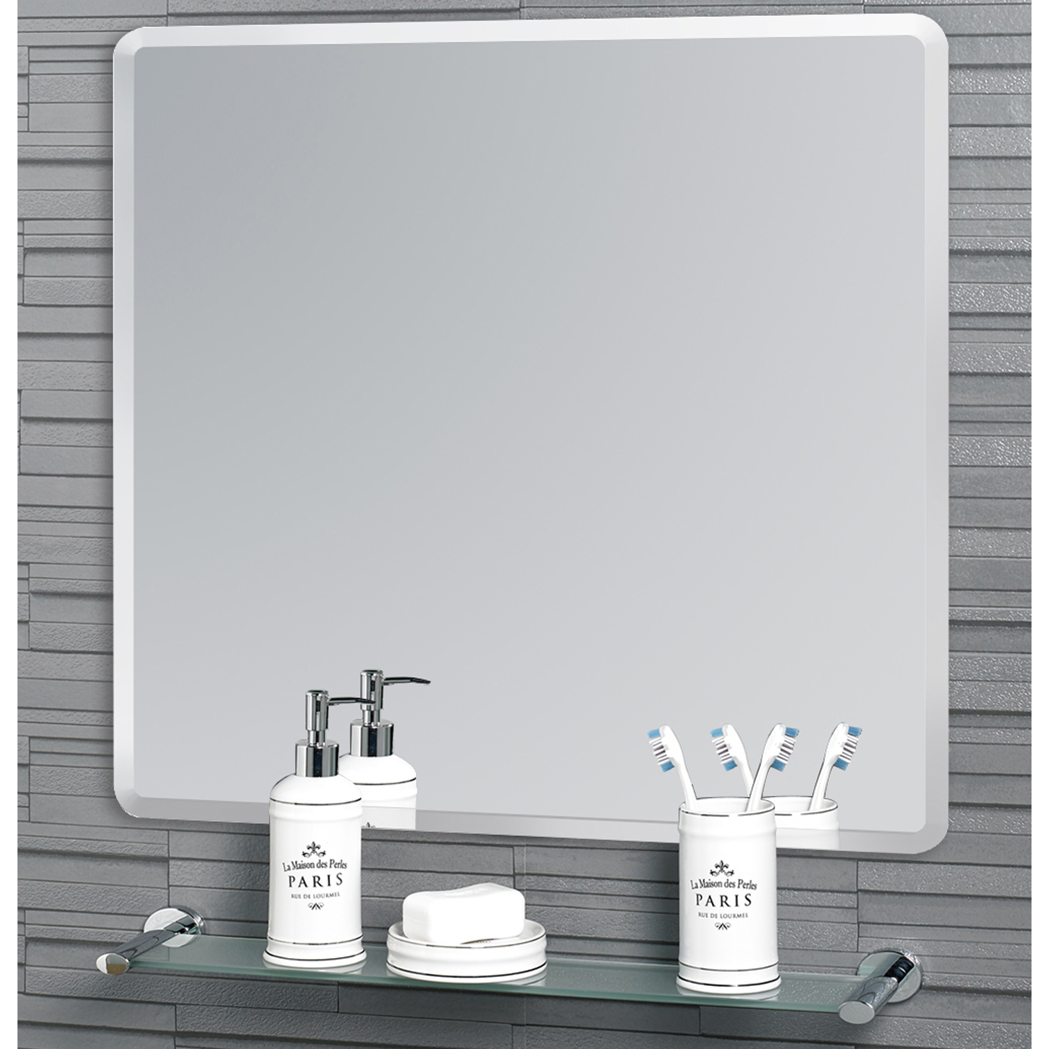Bevelled clearance bathroom mirror