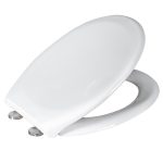 Soft Close White Plastic “Granada” Toilet Seat with Single Button Quick Release