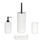 Imperial White 4 Pcs Bathroom Accessory Set Soap Tumbler Dispenser Toilet Brush