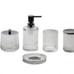 Regent 5 Pcs Glass Bathroom Accessory Set