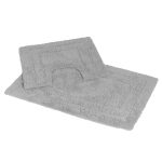 Pinnacle 2 Piece Cotton Bath Mat Set Grey