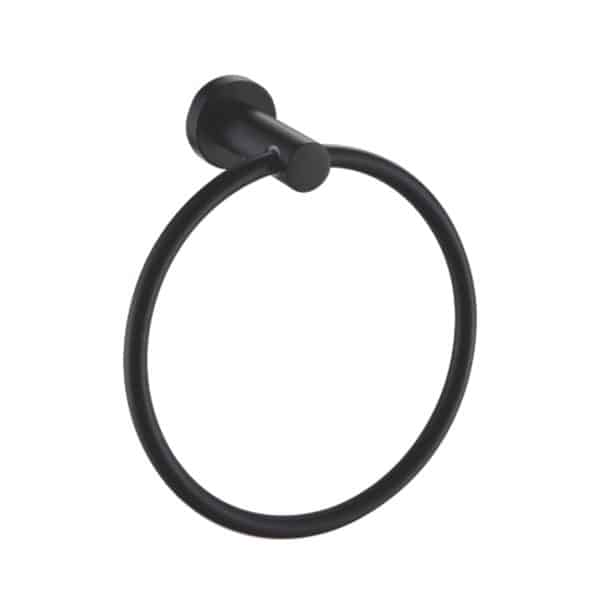 Matt Black Wall Mounted Bathroom Storage Accessory Set Stainless Steel Towel Ring Modernity