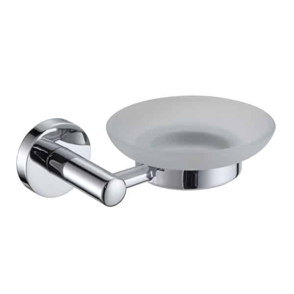 Chrome Wall Mounted Bathroom Storage Accessories Set Polished Silver Glass Soap Dish Modernity