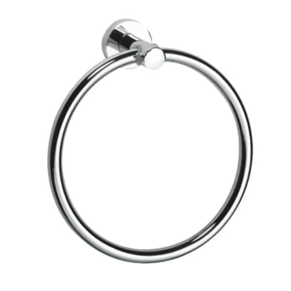 Chrome Wall Mounted Bathroom Storage Accessories Set Polished Silver Towel Ring Modernity