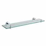 Chrome Wall Mounted Bathroom Storage Accessories Set Polished Silver Vanity Shelf Modernity